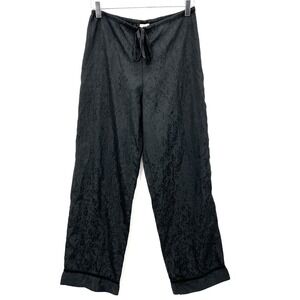 George Sleepwear Black Floral Straight Leg Pants Size S Dark Romantic Witchy Emo